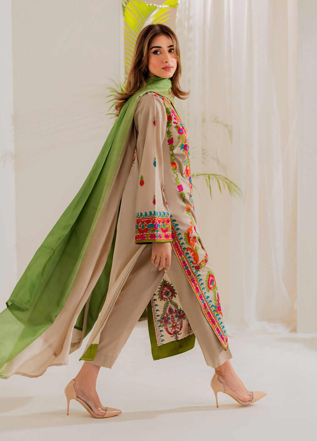 Multi Color 3Pcs Embroidery